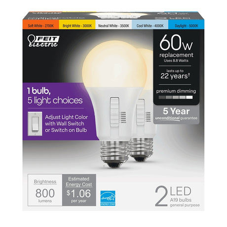 BULB LED DIM A19 6-WAY 60W
