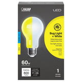 BULB LED BUG A19 YEL/5000K 60W