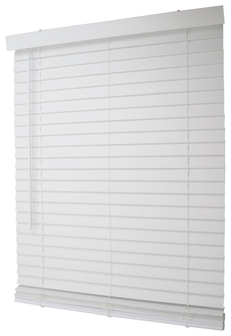 Simple Spaces FWMB-13 Blind, 64 in L, 32 in W, Faux Wood, White, Pack of 2