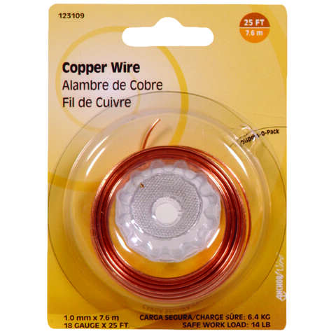 HILLMAN 25 ft. L Copper 18 Ga. Wire, Pack of 10