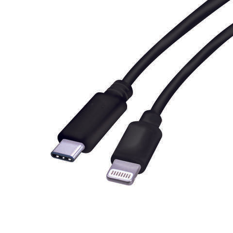 Fabcordz Lightning to USB-C Charge and Sync Cable 6 ft. Black