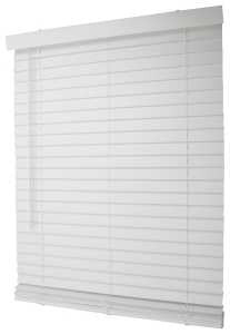 Simple Spaces FWMB-14 Blind, 64 in L, 34 in W, Faux Wood, White, Pack of 2
