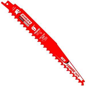 Diablo DS0903CP Series Reciprocating Saw Blade, Applicable Materials: Wood, 9 in L, 3 TPI, Carbide Cutting Edge, 1/PK