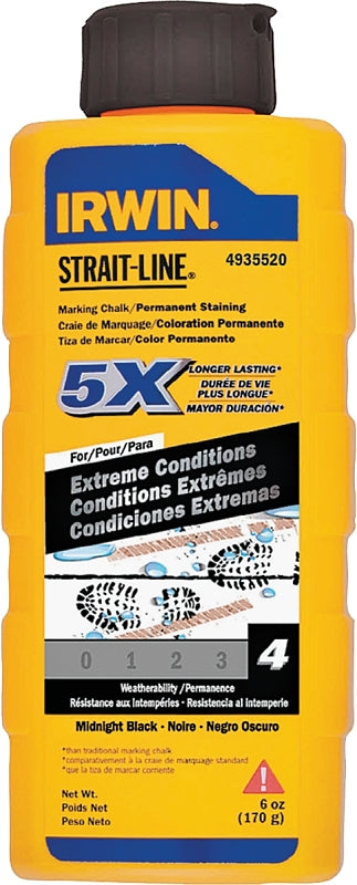 Irwin STRAIT-LINE 4935520 Marking Chalk Refill, Midnight Black, Permanent
