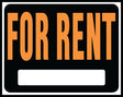 Hy-Ko Hy-Glo Series SP-102 Identification Sign, 14-1/2 x 18-1/2 in Dimensions, Rectangular, FOR RENT, Black Background, Pack of 5