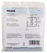 ProSource 20347BCX Door Hinge, Steel, Chrome, Loose Pin, 180 deg Range of Motion, Screw Mounting
