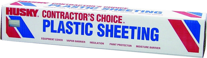 Poly-America CF1020C Painter's Sheeting, 100 ft L, 20 ft W, 10 mil Thick, Polyethylene Backing, Clear