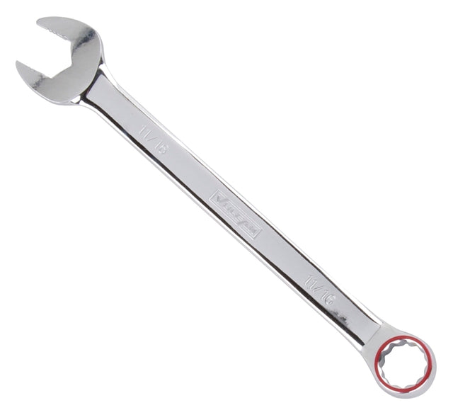 Vulcan PG11/16 Combination Wrench, SAE, 11/16 in Head, Chrome Vanadium Steel, Polished Mirror