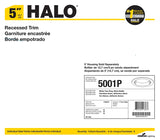 Halo 5001P Baffle Trim, 5 in Dia, 6-1/8 in OAH, Metal Body, White