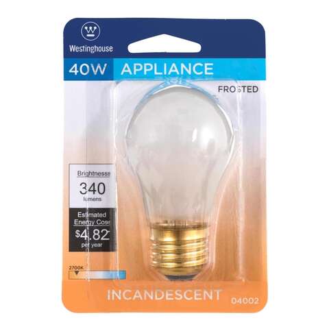 Westinghouse 40 W A15 Appliance Incandescent Bulb E26 (Medium) White 1 pk, Pack of 6