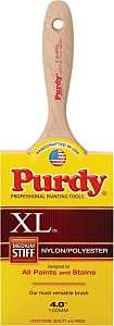 Purdy 144380340 Trim Brush, Natural Hardwood Handle, 4 in W, Nylon/Polyester Bristle, Beaver Tail Handle