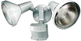 Heath Zenith Dualbrite HZ-5318-WH Motion Activated Security Light, 120 V, 300 W, 2-Lamp, Halogen Lamp, White Light