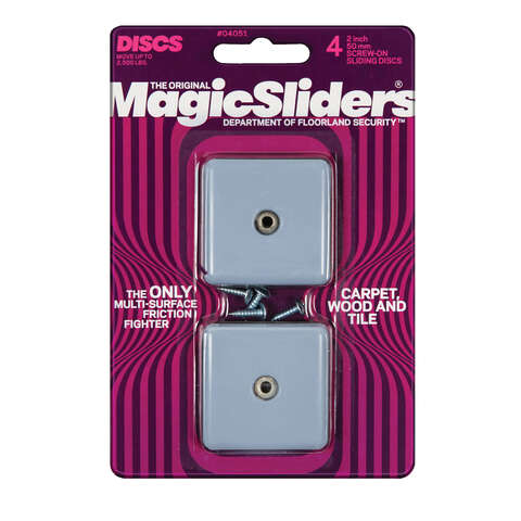 Magic Sliders Gray 2 in. Screw-On Nylon Sliding Discs 4 pk, Pack of 5