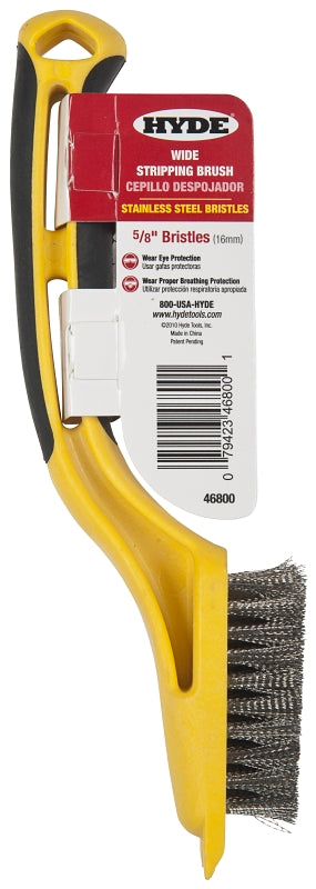 Hyde 46800 Stripping Brush, 2-1/4 x 1-1/8 in Brush, Stainless Steel Trim