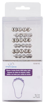 Simple Spaces SD-BH-SN Roller Ball Curtain Hook, Steel, Brushed Nickel, 1-1/2 in W, 3 in H