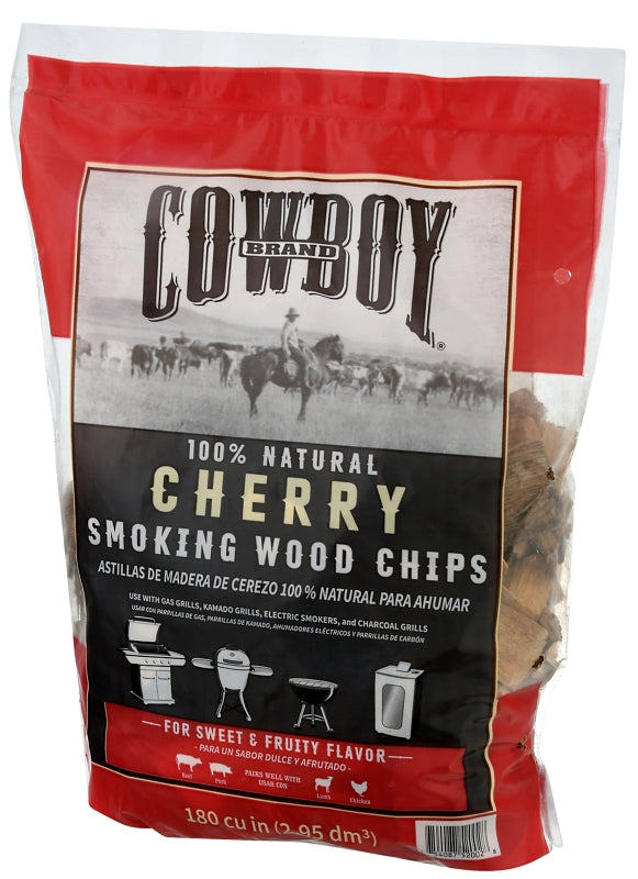 Cowboy 51412T Series Smoking Chip, Cherry, 12 in L, Wood, 180 cu-in, Pack of 6