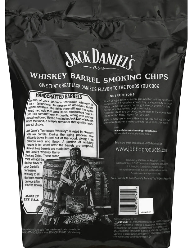 Jack Daniel's 1749 Smoking Chips, Wood, 180 cu-in Bag, Pack of 6