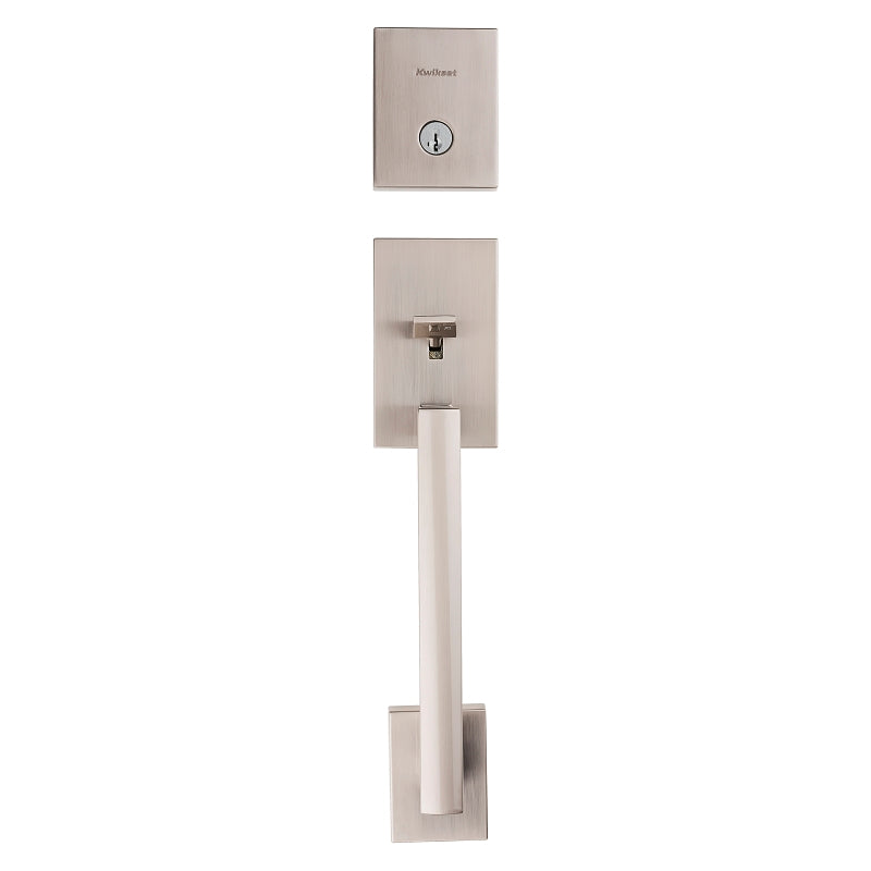Kwikset San Clemente Series 818SCEXHFL 15 SMT Handleset, 1 Grade, Steel, Satin Nickel, 2-3/8, 2-3/4 in Backset