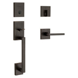 Kwikset 818SCEXHFL SQT11P Combination Lockset, San Clemente Design, Venetian Bronze, Halifax Lever Interior Handle