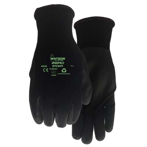 Watson Gloves Stealth XL Nylon/Nitrile Zero Black Gloves