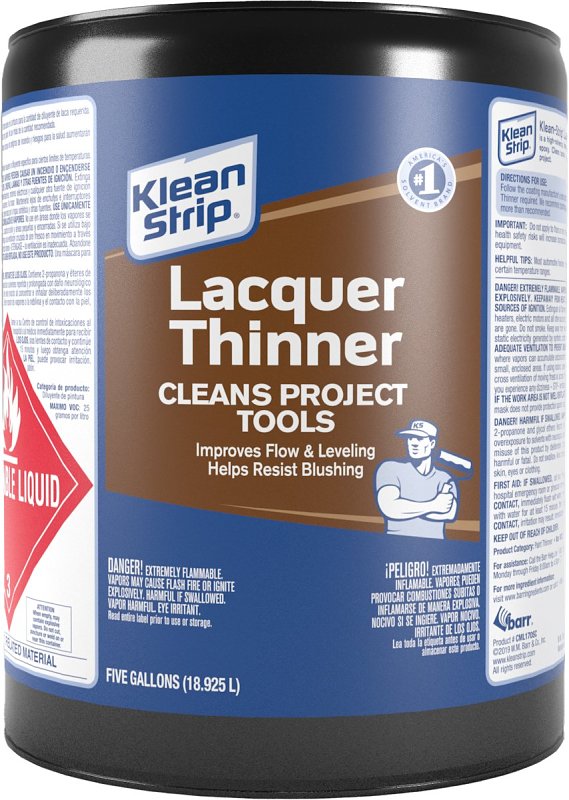 Klean Strip CML170SC Lacquer Thinner, Liquid, Characteristic Ketone, Clear, 5 gal