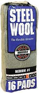 Homax 106604-06 Steel Wool, #1 Grit, Medium, Gray