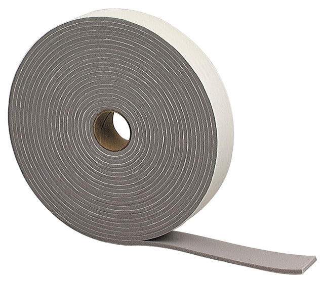M-D 02352 Foam Tape, Self-Adhesive Mounting, 1-1/4 in W, 30 ft L, 3/16 in Thick, Gray, 6 PK