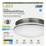 Feit Electric PF11/RND/4WY/NK Ceiling Fixture, 120 V, 14 W, LED Lamp, 1000 Lumens, Aluminum Fixture