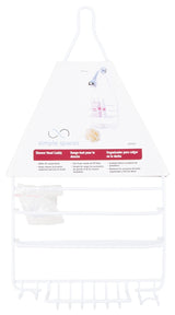 Simple Spaces SS-SC-25-PE-3L Shower Caddy, 2-Shelf, Steel, 10 in OAW, 19 in OAH, 4-1/4 in OAD, 10 lb