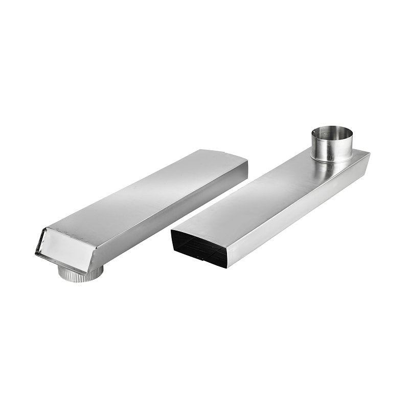 Lambro 3006 Dryer Vent Duct, 2 in W, 6 in H, 90 deg Angle, Aluminum, 1/PK