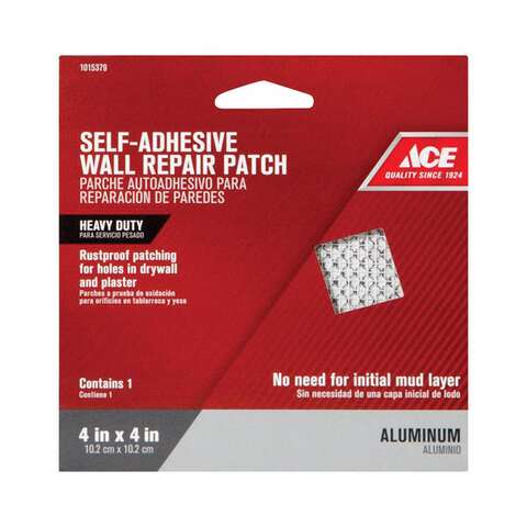 Ace 4 in. L X 4 in. W Reinforced Aluminum White Self Adhesive Wall Repair Patch, Pack of 12