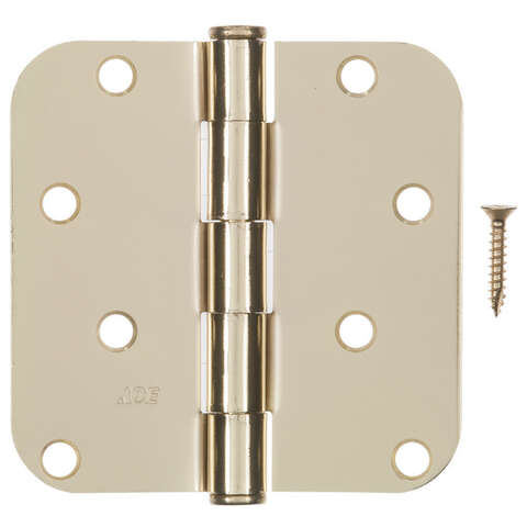 Ace 4 in. L Bright Brass Residential Door Hinge 1 pk