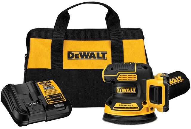 DEWALT 20V MAX XR DCW210D1 Brushless Cordless Variable-Speed Random Orbital Sander Kit, Battery Included, 20 V, 2 Ah
