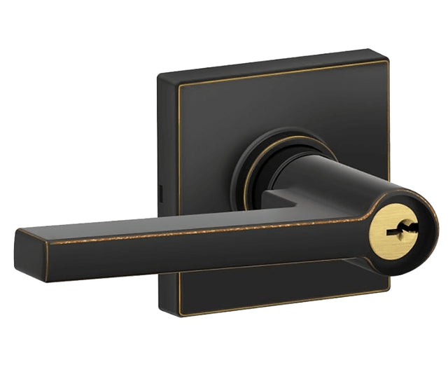 Schlage J Series J54 SOL 716 COL Entry Lever, Mechanical Lock, Aged Bronze, Metal, Residential, 3 Grade