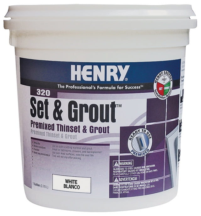 Henry Set&Grout Series 12041 Adhesive and Grout, White, 1 gal Tub, Pack of 4