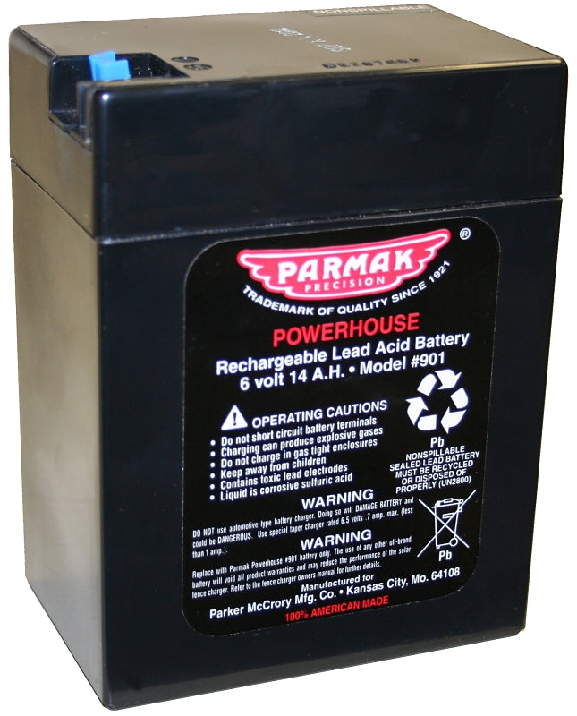 Parmak 901 Replacement Battery, Lead-Acid Gel Cell, Black, For: DF-SP-LI Solar Powered Fencers