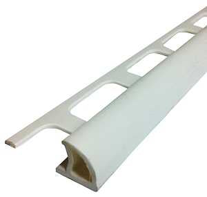 M-D 84200 Bullnose Tile Edge, 8 ft L, 1-3/8 in W, PVC, White