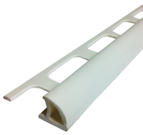 M-D 84200 Bullnose Tile Edge, 8 ft L, 1-3/8 in W, PVC, White
