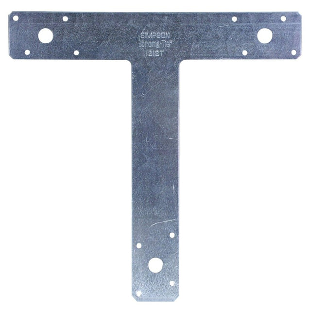 Simpson Strong-Tie T Series 1212T T-Shaped Strap, 12 in L, 2 in W, Steel, Zinc Galvanized, Fastening Method: Nail, Pack of 10
