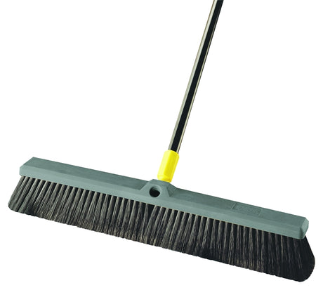 Quickie Bulldozer 00533 Push Broom, 24 in Sweep Face, Polypropylene Bristle, Steel Handle