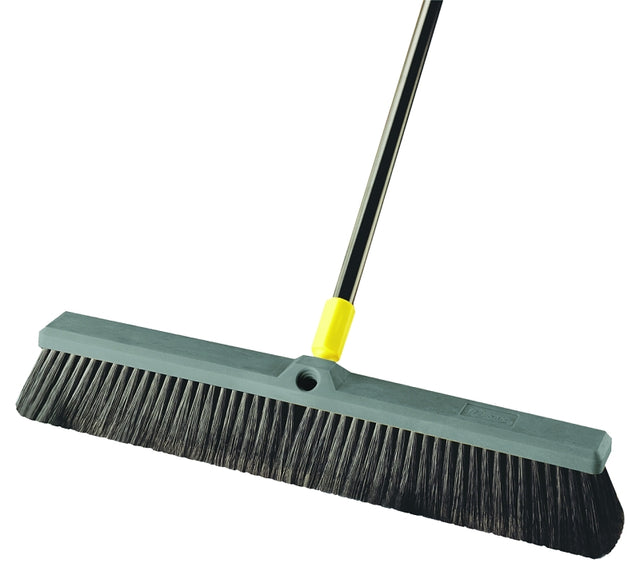 Quickie Bulldozer 00533 Push Broom, 24 in Sweep Face, Polypropylene Bristle, Steel Handle