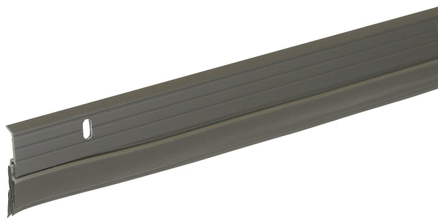 Frost King 3B59H Door Sweep, Brushed Chrome Flange, 36 in L, 1-3/4 in W, Aluminum Flange, Vinyl Insert