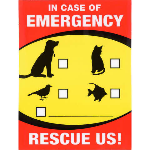 Hillman English Red Emergency Sign 6 in. H X 4 in. W, Pack of 6