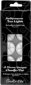 Candle-Lite 1049595 Tea Light Candle, White Candle