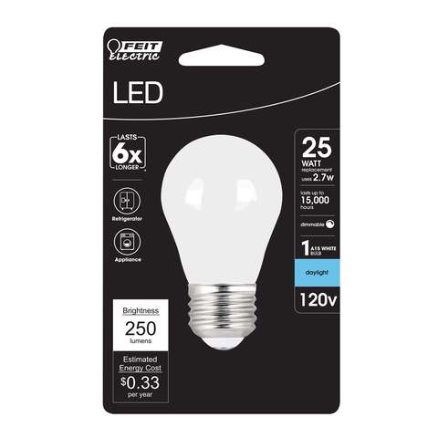 Feit A15 E26 (Medium) Filament LED Bulb Daylight 25 Watt Equivalence 1 pk, Pack of 6