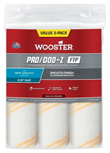 Wooster RR663-9 Roller Cover, 3/8 in Thick Nap, 9 in L, Woven Fabric Cover, White