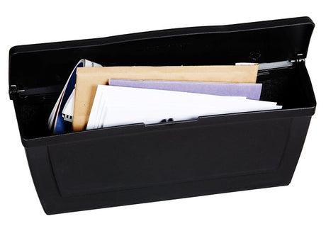 Pro-Df P55001 Small Mailbox, 440 cu-in, Plastic, Textured, Black, 15-1/2 in W, 4.13 in D, 6-1/2 in H