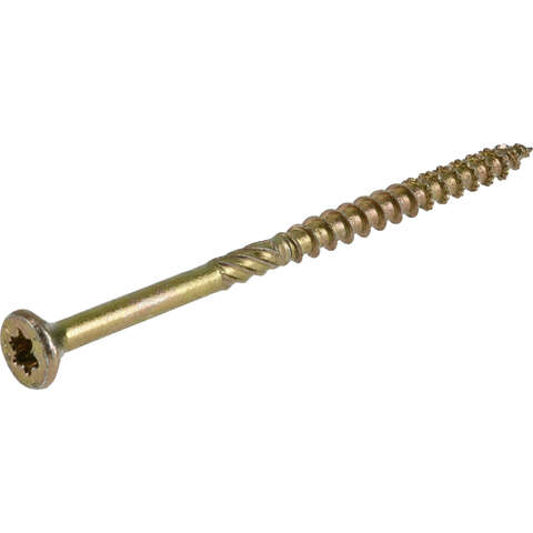 HILLMAN Power Pro No. 9 X 3 in. L Star Yellow Zinc Coarse Wood Screws 83 pk