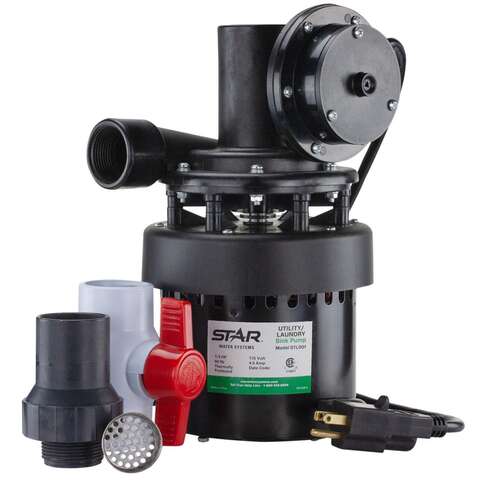 Star Water Systems 1/3 HP 1320 gph Thermoplastic Diaphragm Switch Top AC Sink Pump System