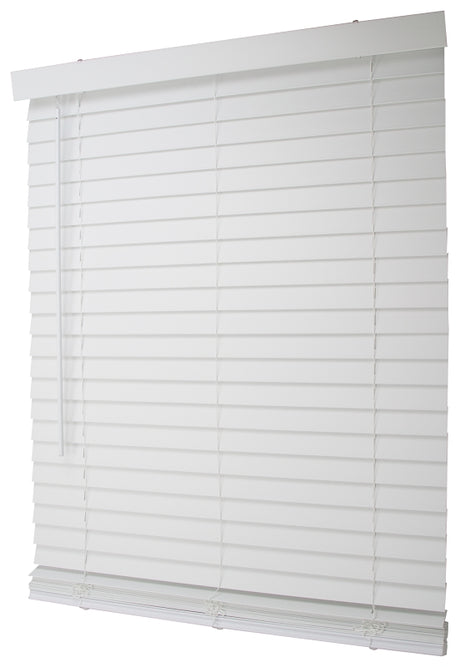 Simple Spaces FWMB-31 Blind, 72 in L, 35 in W, Faux Wood, White, Pack of 2